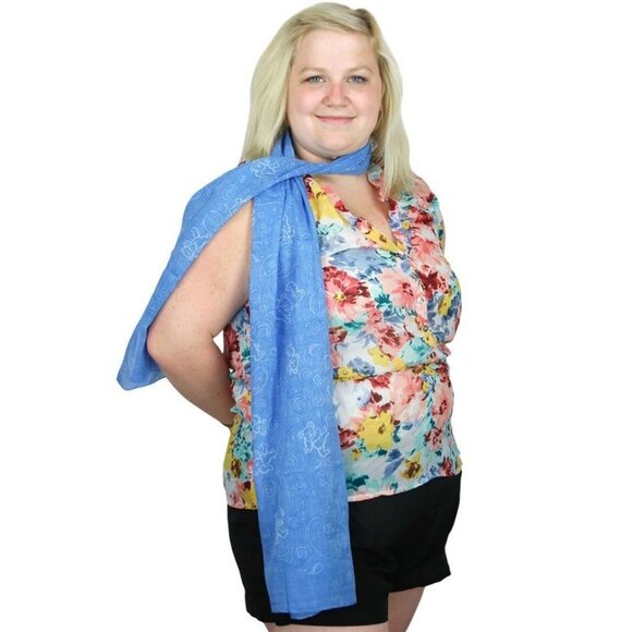 New Blue Bear Paisley Scarf Grateful Dead Neck Wrap Headband Tour NWT Bears Mask - Picture 3 of 3